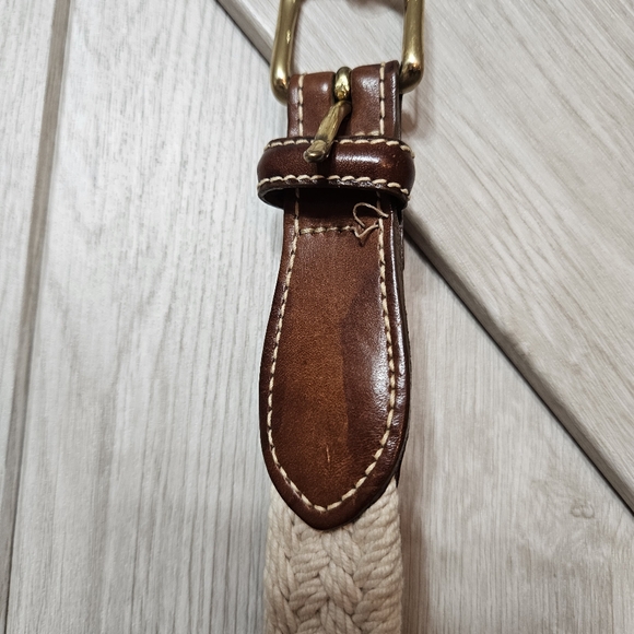 Brighton 9204 Woven Rope & Leather Belt - Size 36 - Picture 1 of 6